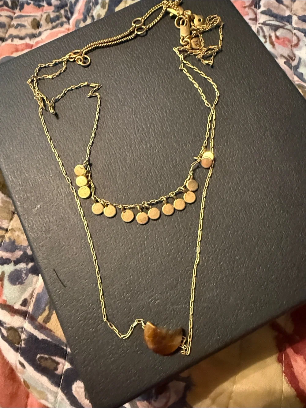 Madewell layered gold-tone coin and pendant necklace